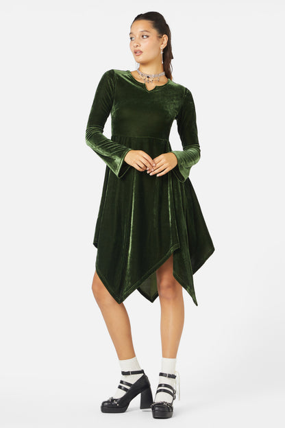 Black Friday - Fern Velvet Dress - green