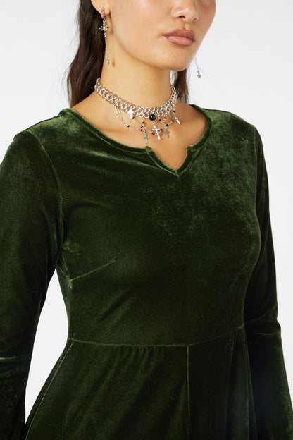 Black Friday - Fern Velvet Dress - green