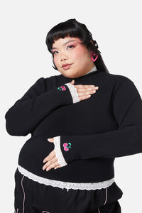 Black Friday - Curve Super Psycho Knit Top - black