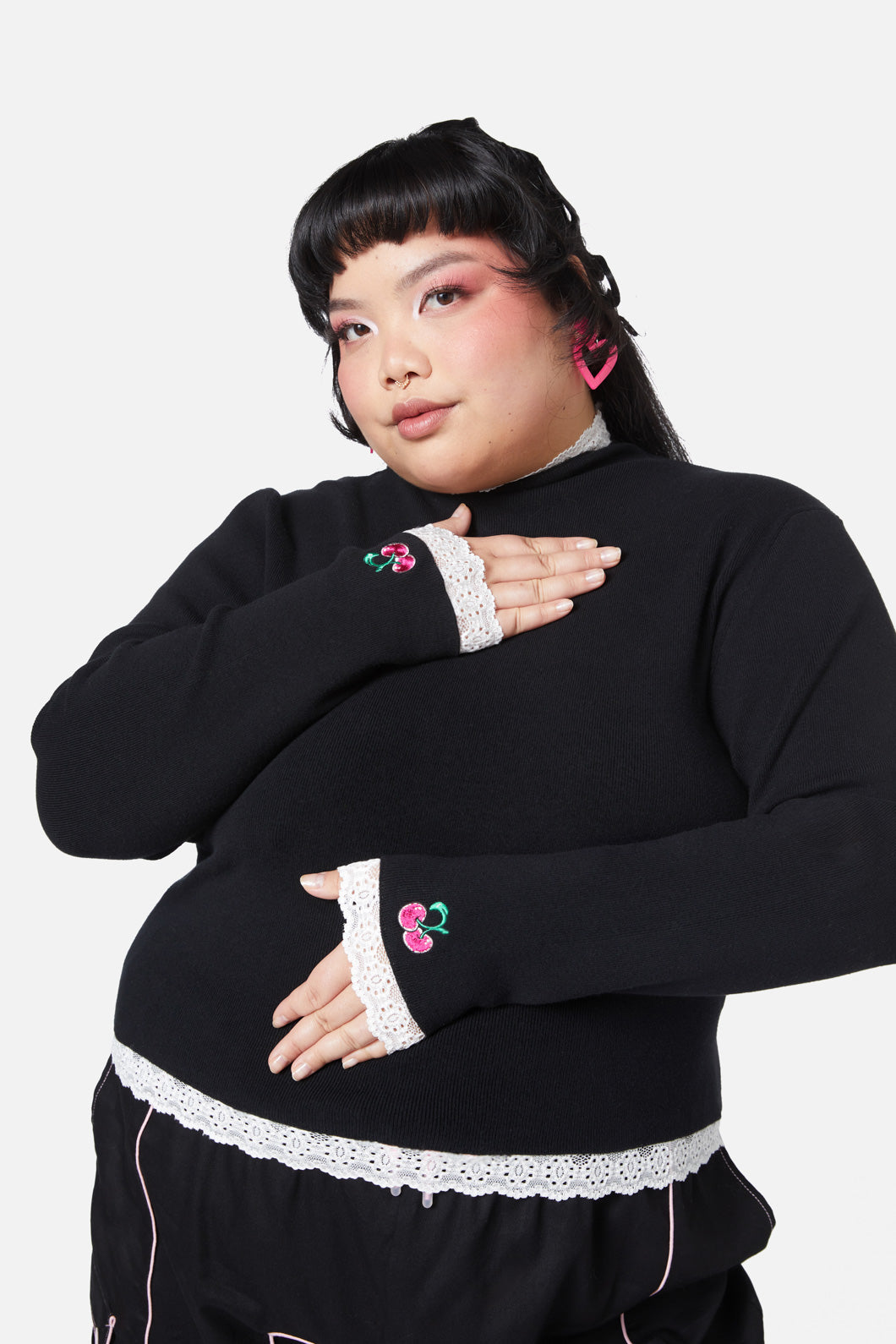 Black Friday - Curve Super Psycho Knit Top - black