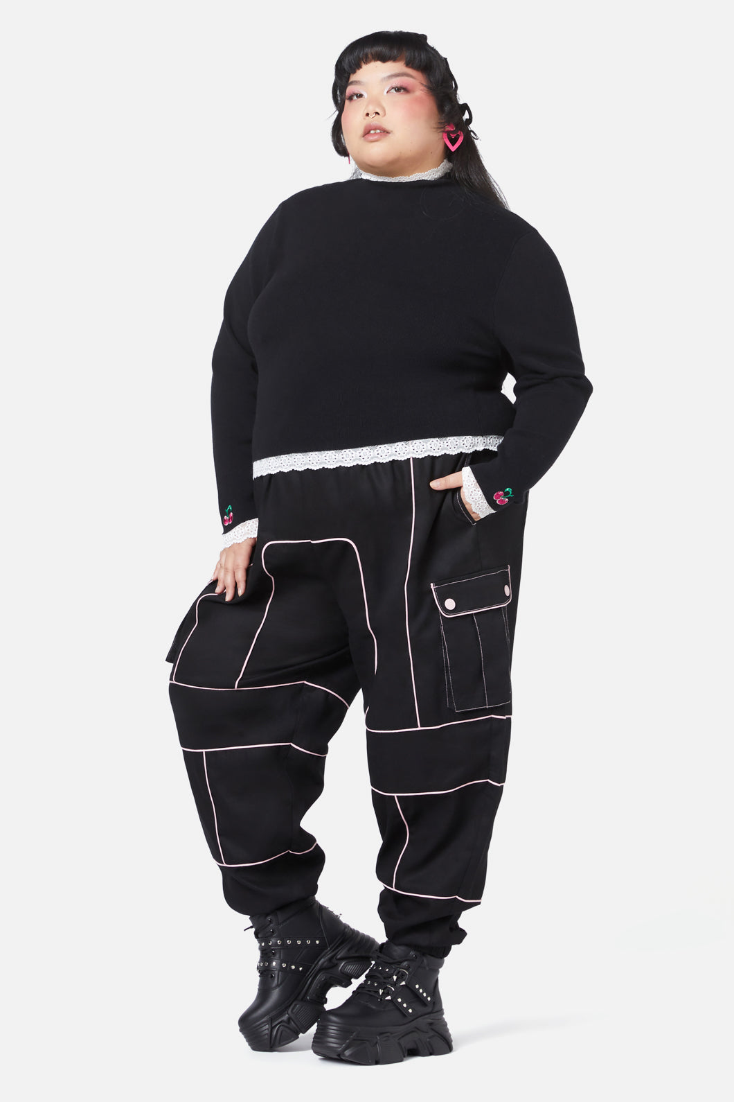 Black Friday - Curve Super Psycho Knit Top - black