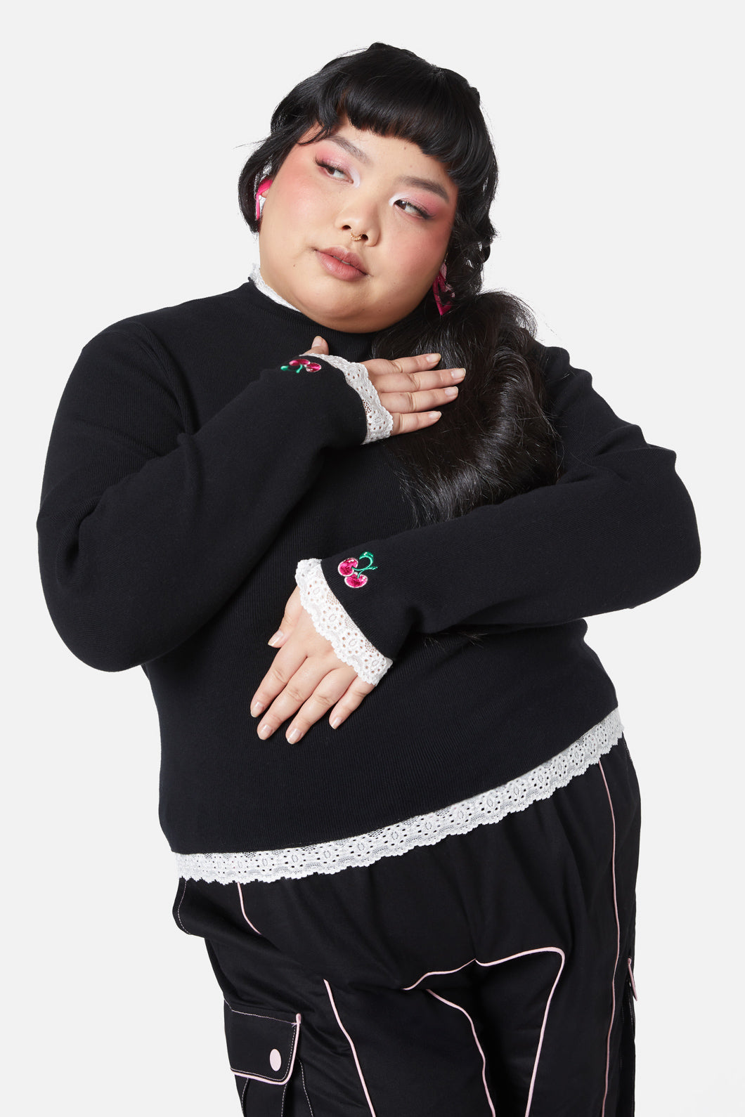 Black Friday - Curve Super Psycho Knit Top - black