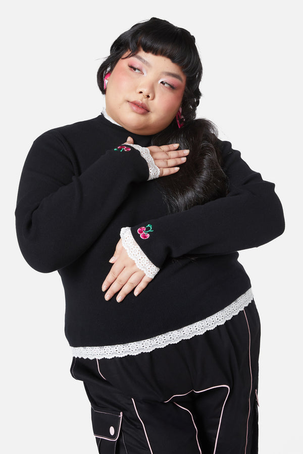 Black Friday - Curve Super Psycho Knit Top - black