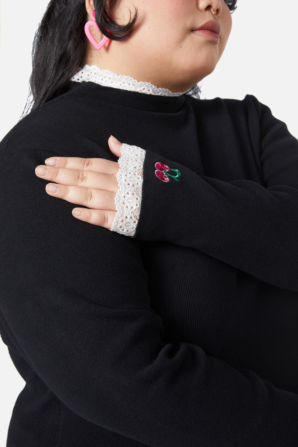 Black Friday - Curve Super Psycho Knit Top - black