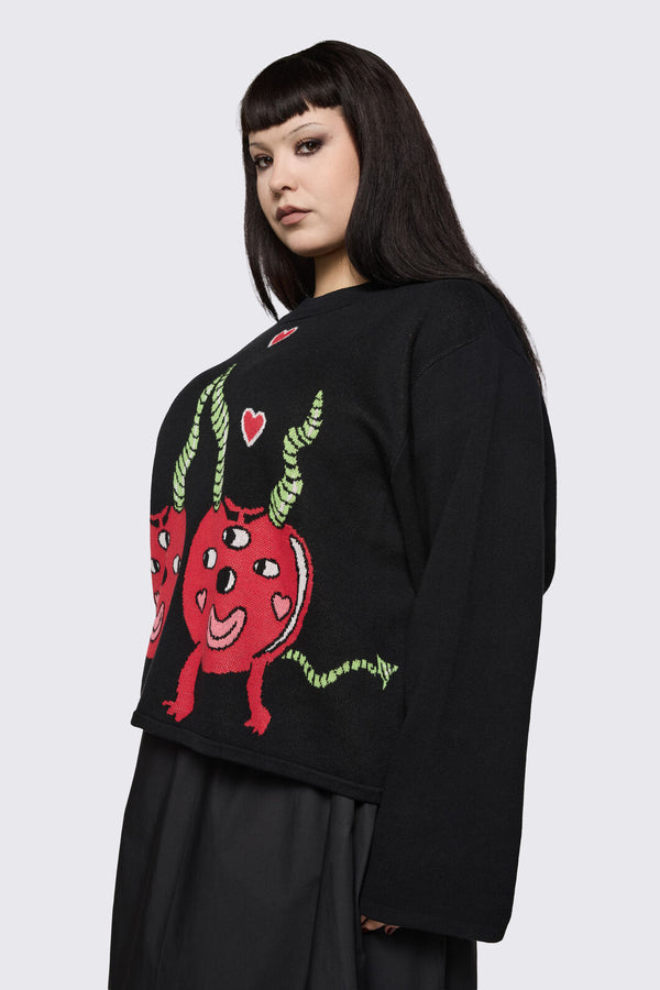 Black Friday - Curve Cherry Poppin' Skivvy - black