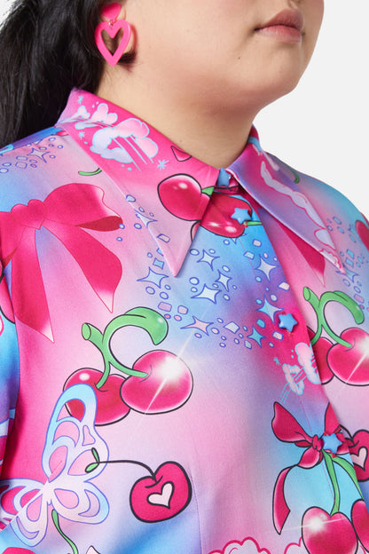 Black Friday - Curve Sour Cherry Blouse - multi