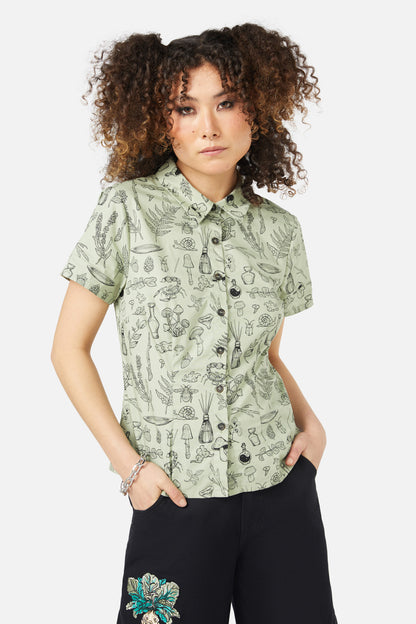 Black Friday - Sprouted Flora Blouse - sage