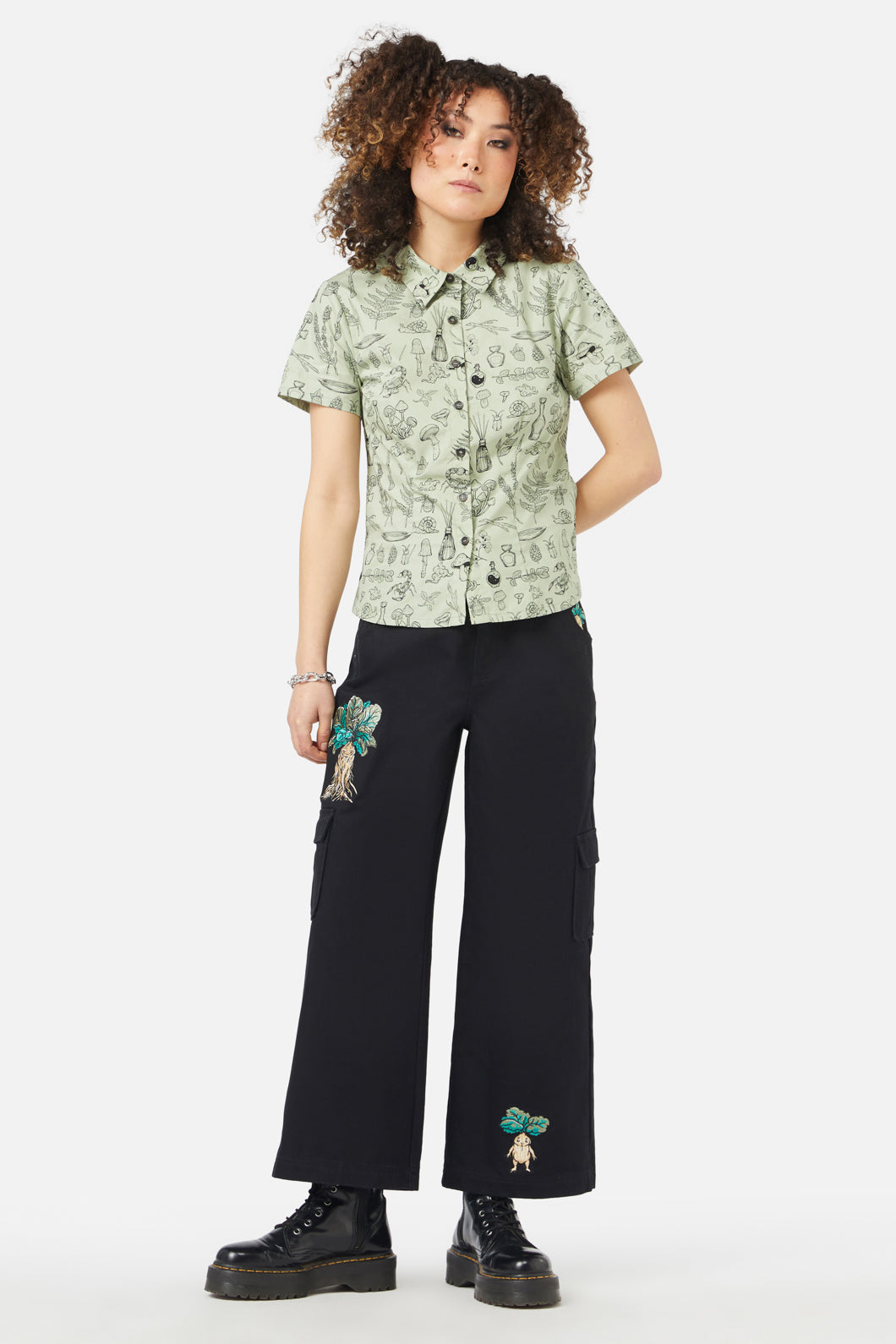 Black Friday - Sprouted Flora Blouse - sage