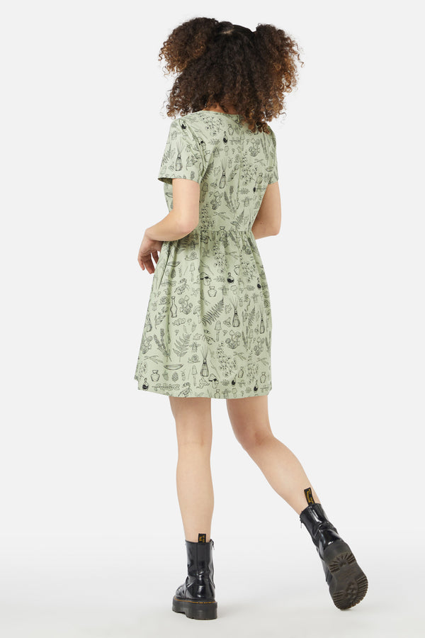 Black Friday - Sprouted Flora Dress - sage