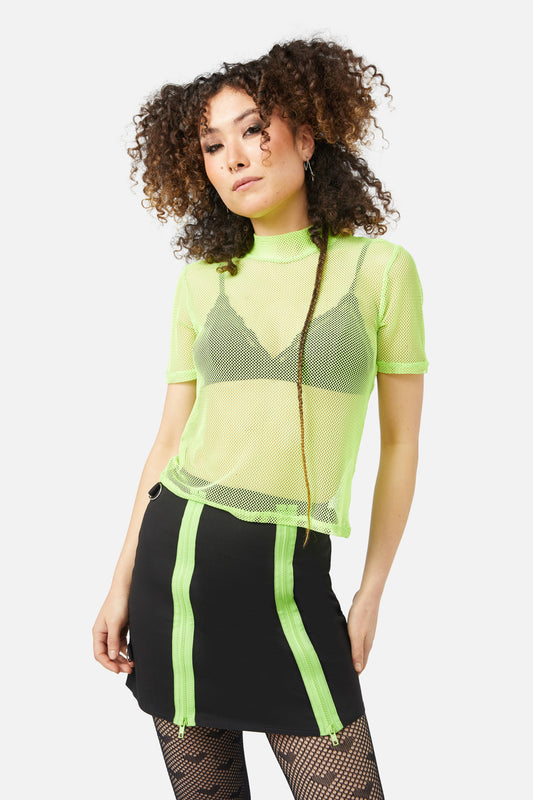 Black Friday - Acid Mesh Top - lime