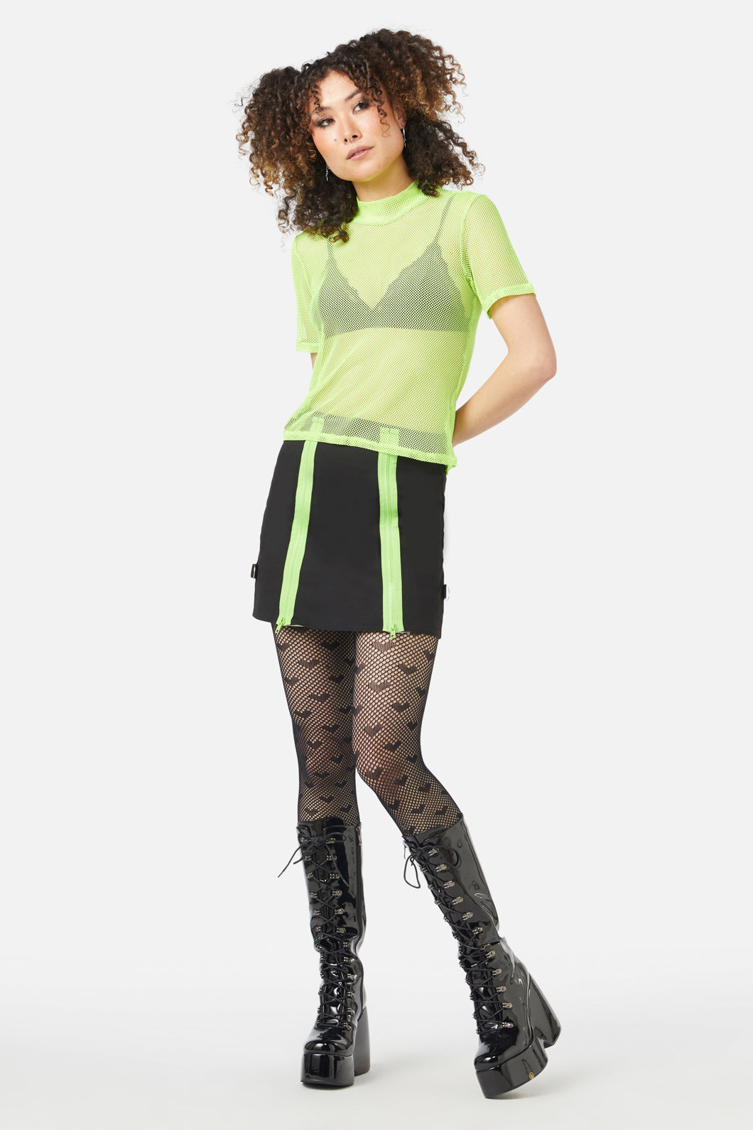 Black Friday - Acid Mesh Top - lime