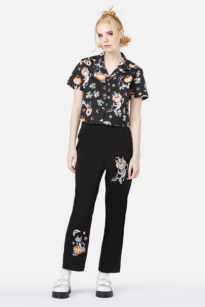 Black Friday - Pumpkin Patch Kitty Blouse - black