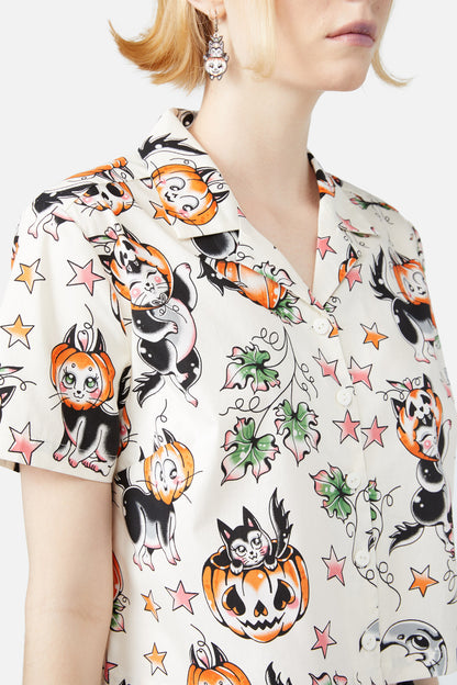 Black Friday - Pumpkin Patch Kitty Blouse - cream