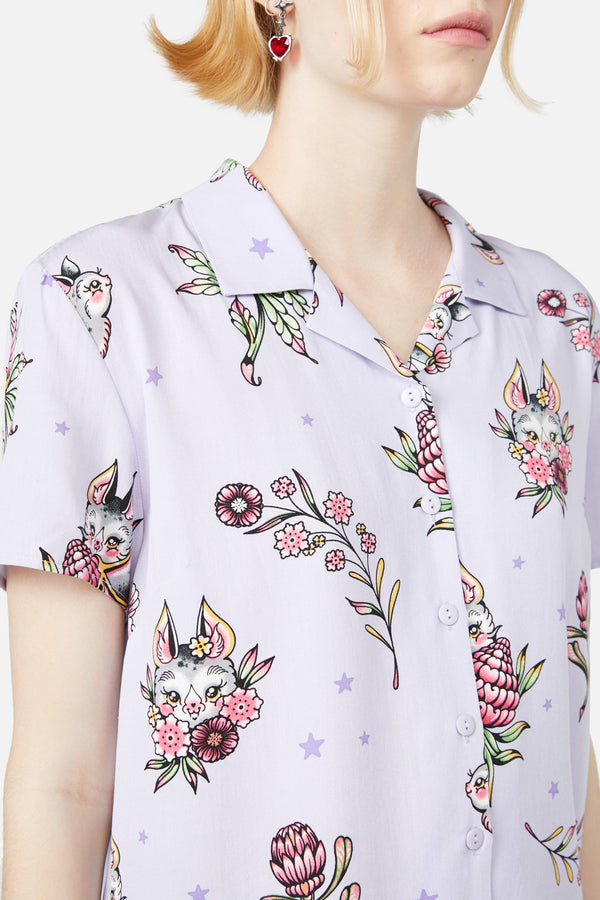 Black Friday - Fruity Bat Blouse - lilac