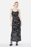 Black Friday - Entangled Flocked Mesh Dress - black