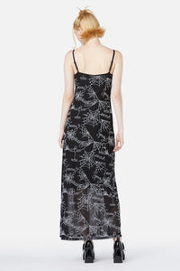 Black Friday - Entangled Flocked Mesh Dress - black