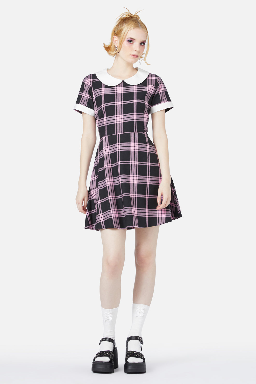 Black Friday - Ella Tartan Dress - pink-black
