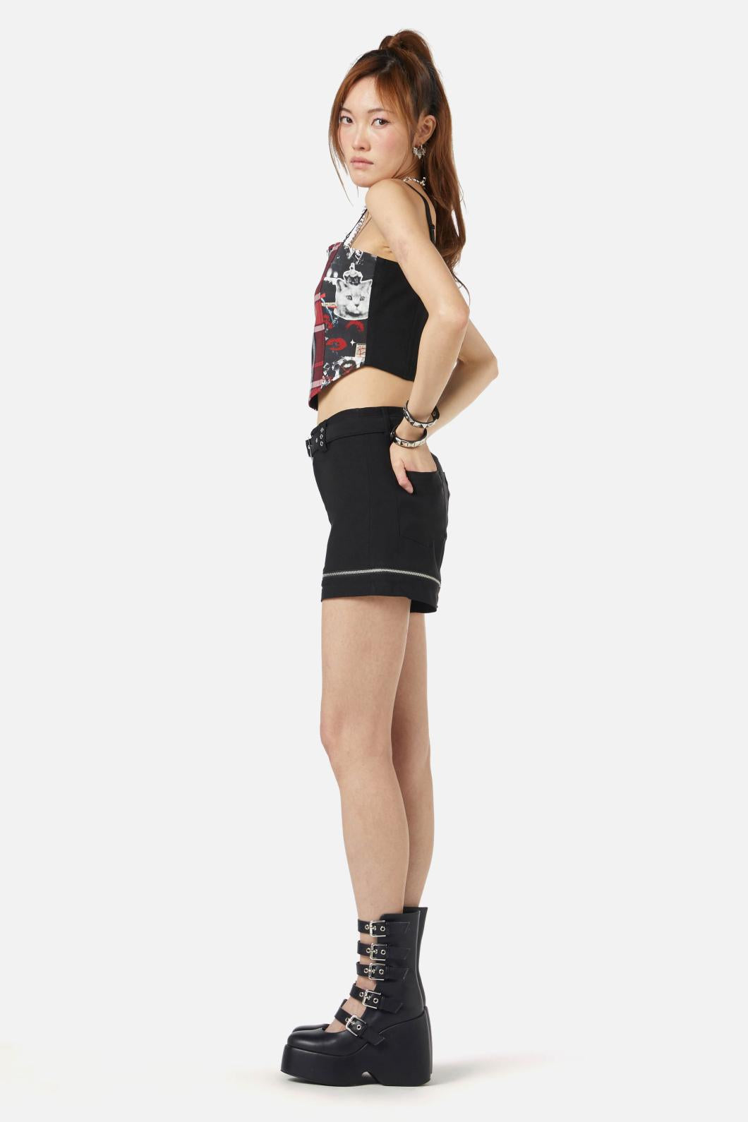 Black Friday - Wild Cat Panel Corset - black