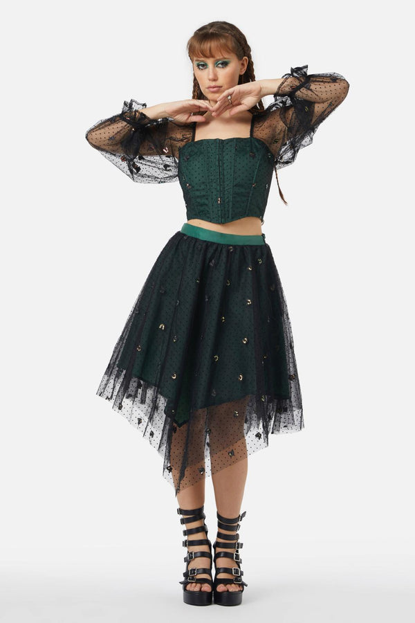 Black Friday - Hermia Tulle Skirt - black-green
