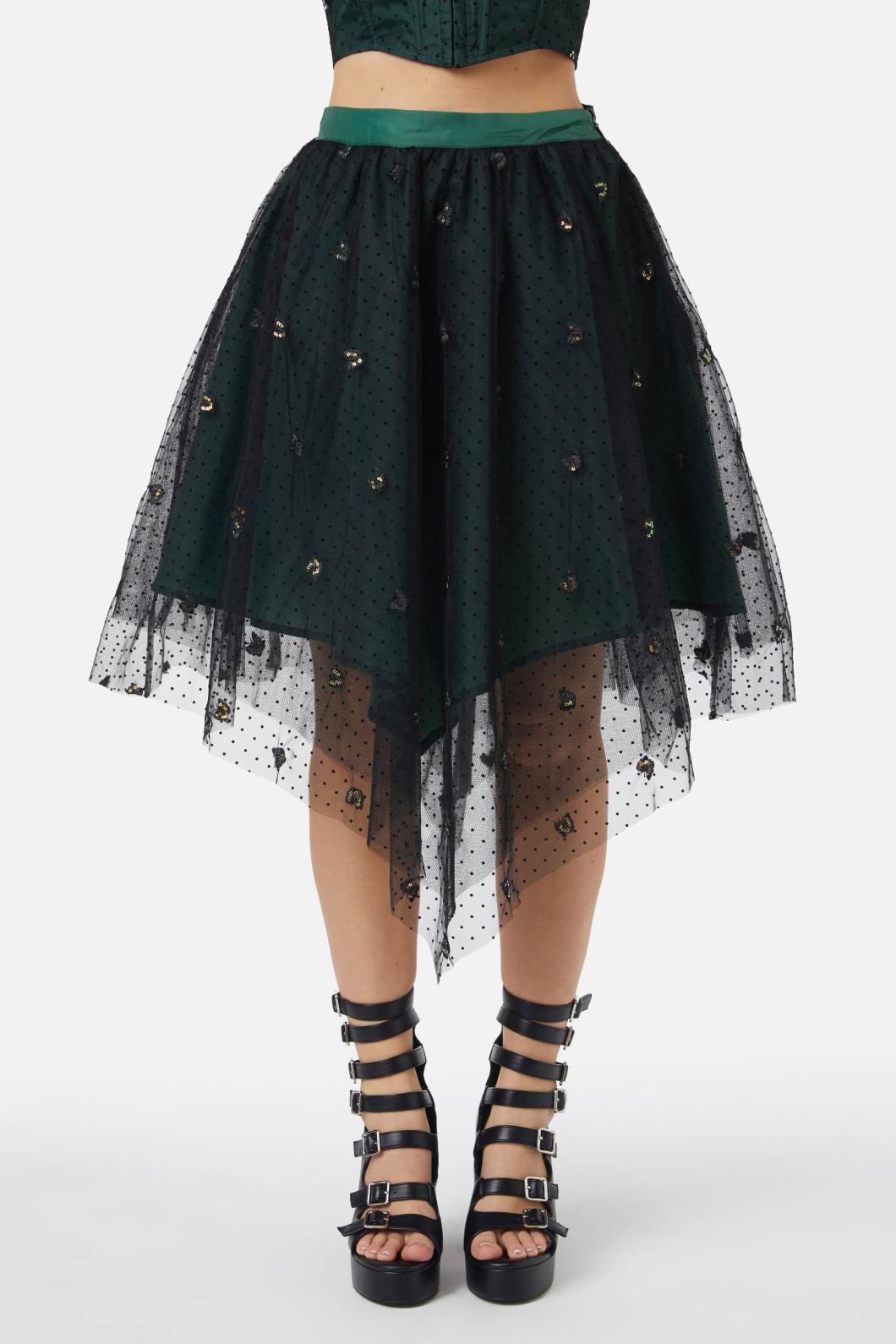 Black Friday - Hermia Tulle Skirt - black-green