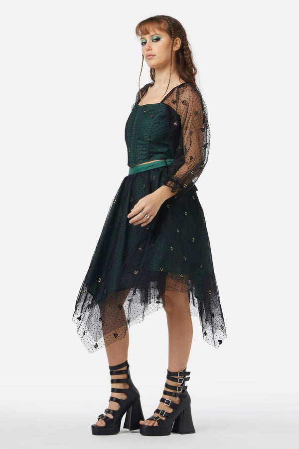Black Friday - Hermia Tulle Skirt - black-green