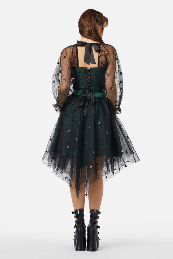 Black Friday - Hermia Tulle Skirt - black-green