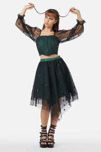 Black Friday - Hermia Tulle Skirt - black-green