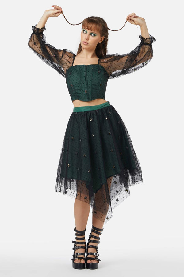 Black Friday - Hermia Tulle Skirt - black-green