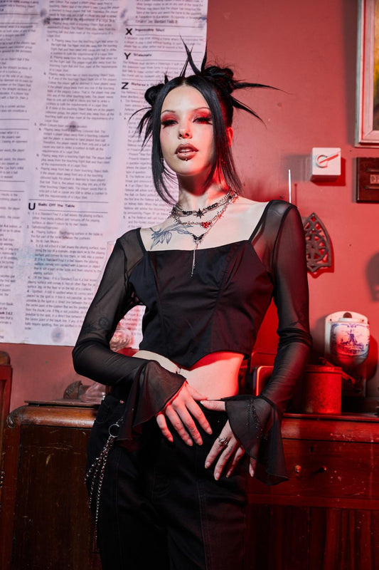 Black Friday - Wondering Mind Mesh Bodice - black
