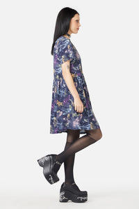 Black Friday - Lunar Moth Smock Dress - navy