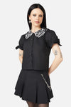 Black Friday - Moth Wing Collar Blouse - black