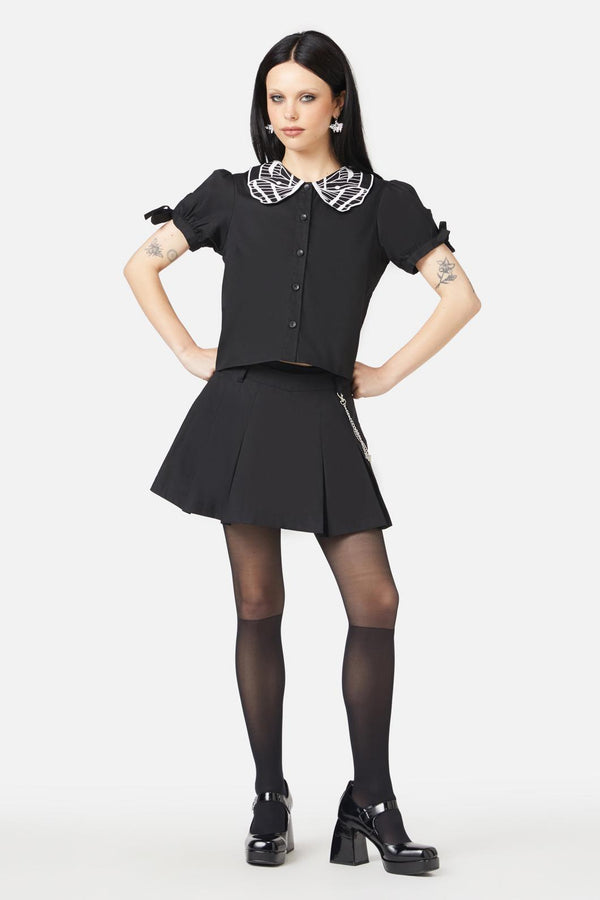 Black Friday - Moth Wing Collar Blouse - black
