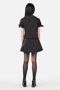 Black Friday - Moth Wing Collar Blouse - black