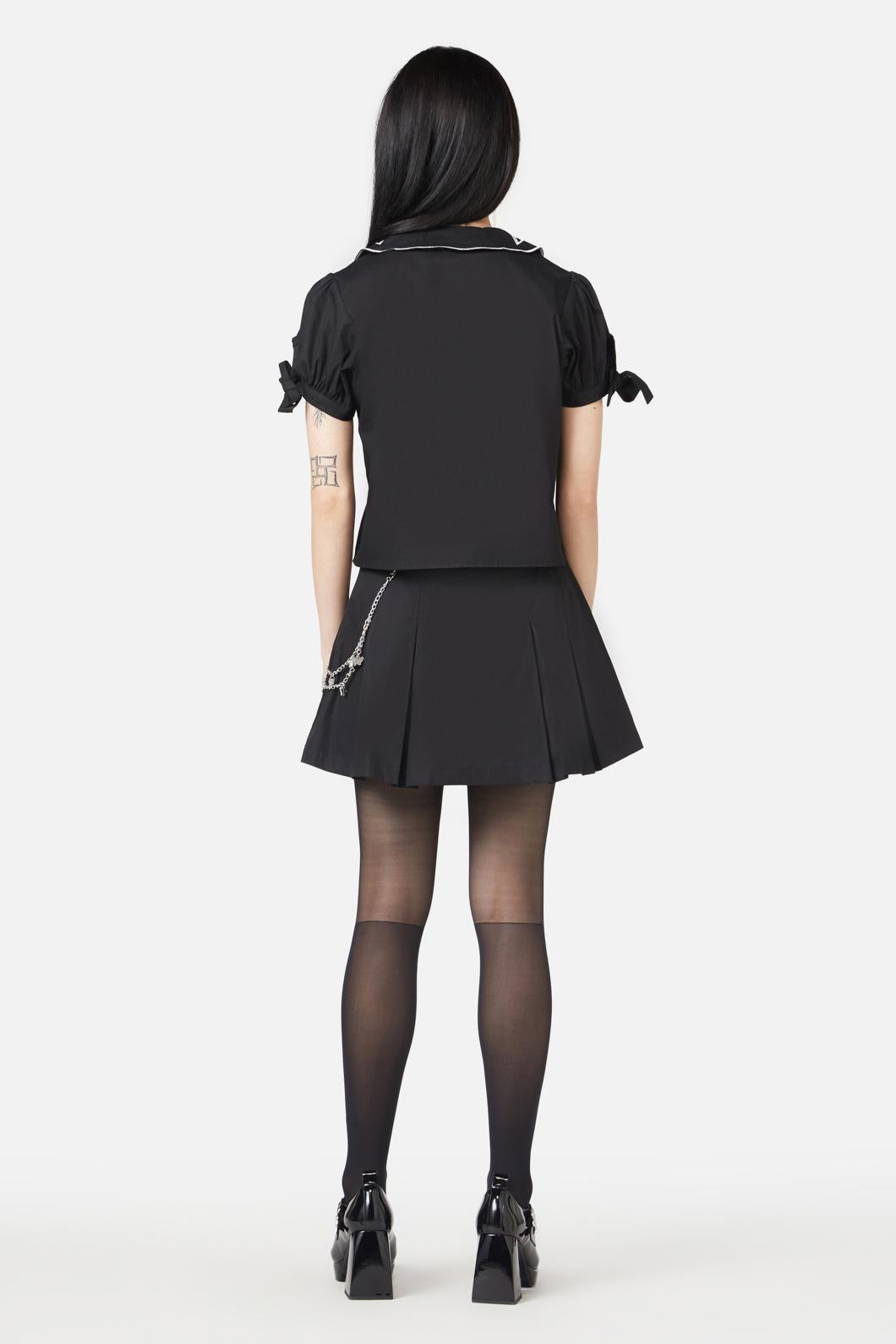 Black Friday - Moth Wing Collar Blouse - black