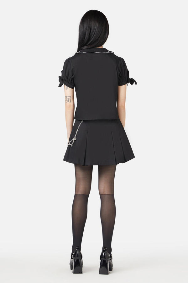Black Friday - Moth Wing Collar Blouse - black