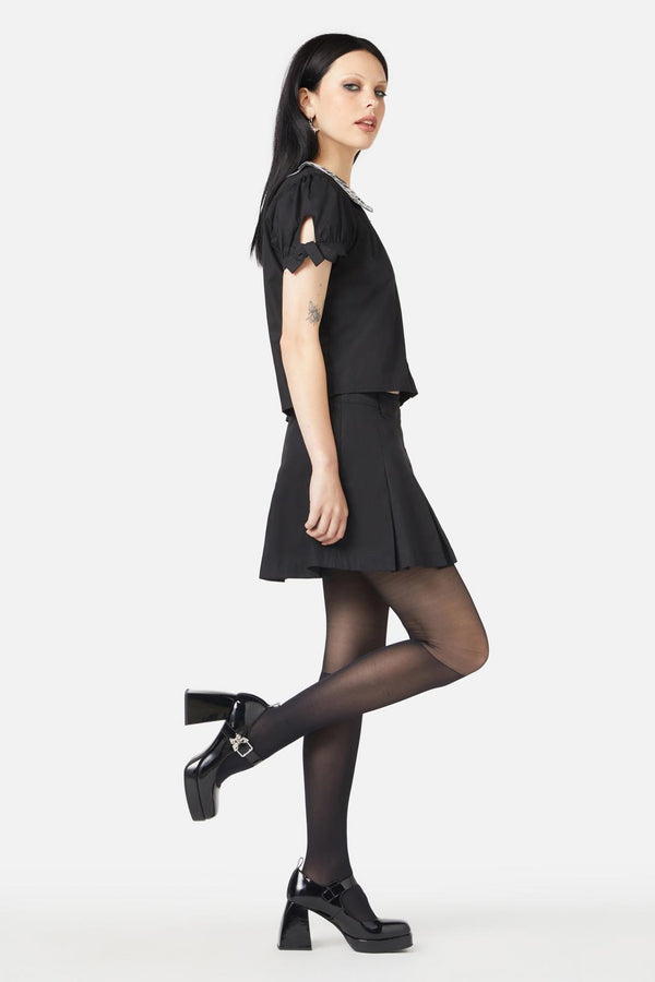 Black Friday - Moth Wing Collar Blouse - black