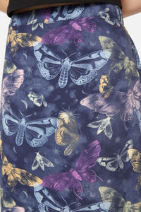 Black Friday - Lunar Moth Print Maxi Skirt - navy