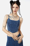 Black Friday - Whimsy Corset Top - midnight