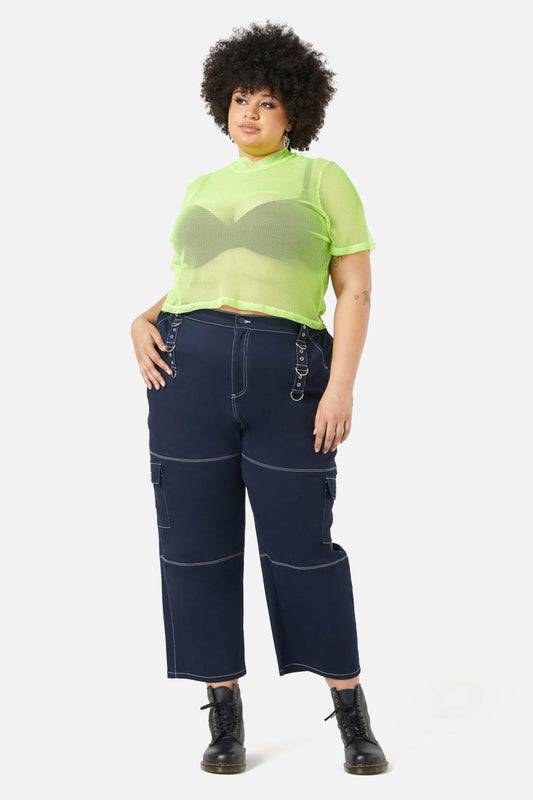 Black Friday - Curve Acid Mesh Top - lime