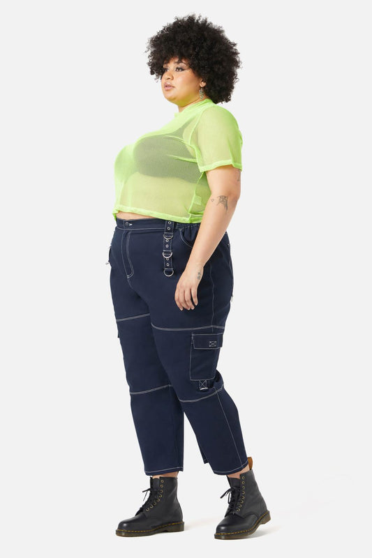 Black Friday - Curve Acid Mesh Top - lime