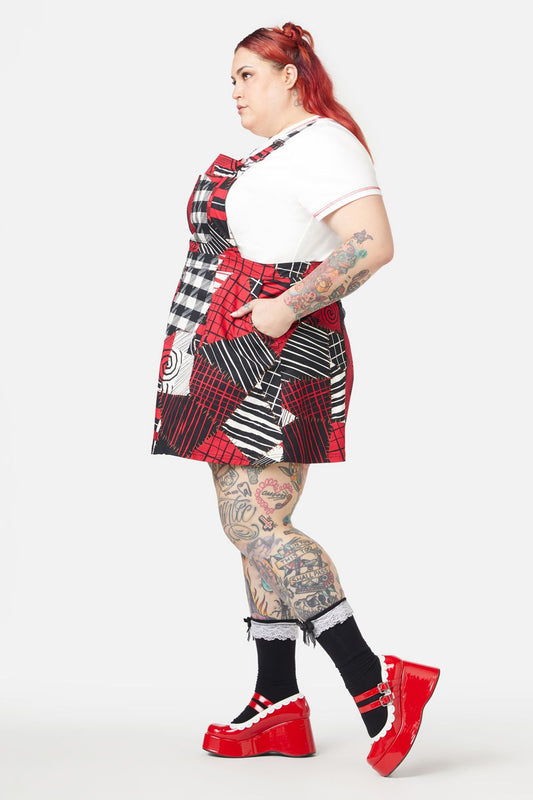 Black Friday - Curve Patched Up Pinafore - multi