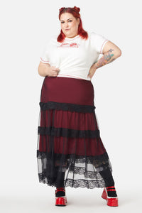 Black Friday - Lock Picker Mesh Lace Skirt - red