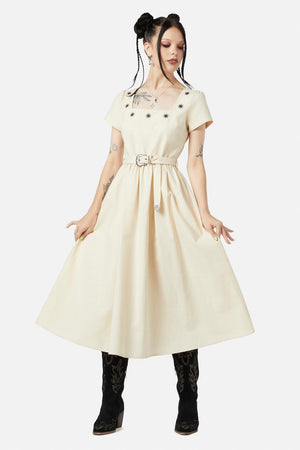 Black Friday - Saloon Midi Dress - cream