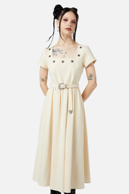 Black Friday - Saloon Midi Dress - cream