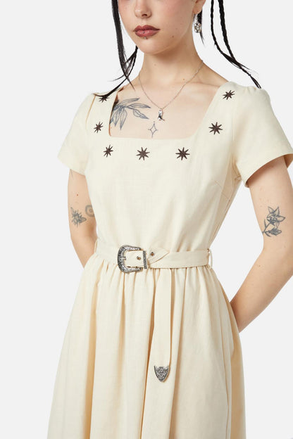 Black Friday - Saloon Midi Dress - cream