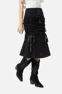 Black Friday - Saloon Ruched Skirt - black