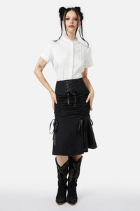 Black Friday - Saloon Ruched Skirt - black