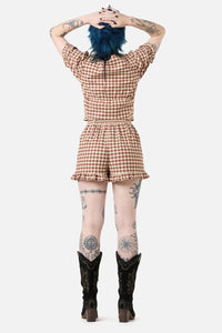 Black Friday - Saloon Gingham Shorts - cream-brown