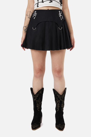 Black Friday - Skelly Yoke Skort - black