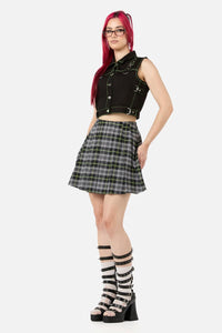 Black Friday - Encounter Tartan Skort - black-green